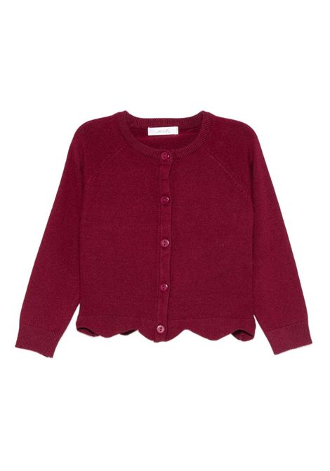 Cardigan con orlo a smerlo U+E' BY MISS GRANT | UE1996BORDEAUX